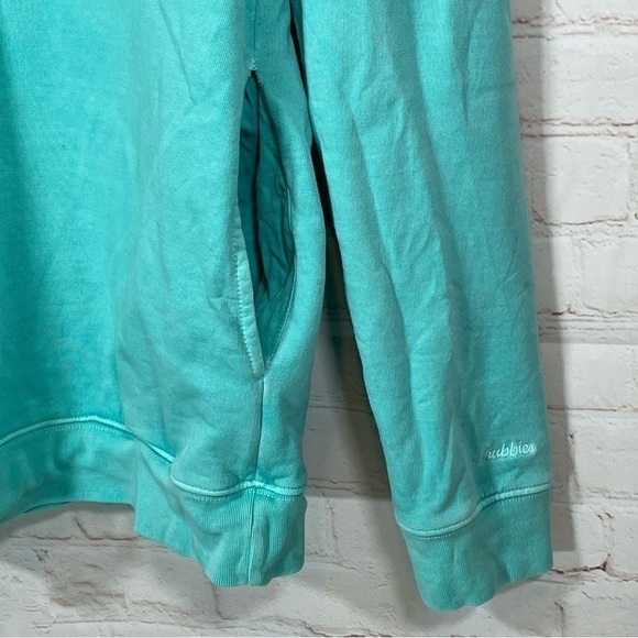 Chubbies Sweatshirt Mens Size Large 1/4 Zip Pullover Teal Made In USA Flaw - Picture 7 of 13